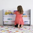 thumbnail image 5 of Humble Crew Inspire Extra Large Kids 4 Tier Bookrack with 4 Front Pockets for Smaller Books, Grey/White, 5 of 5