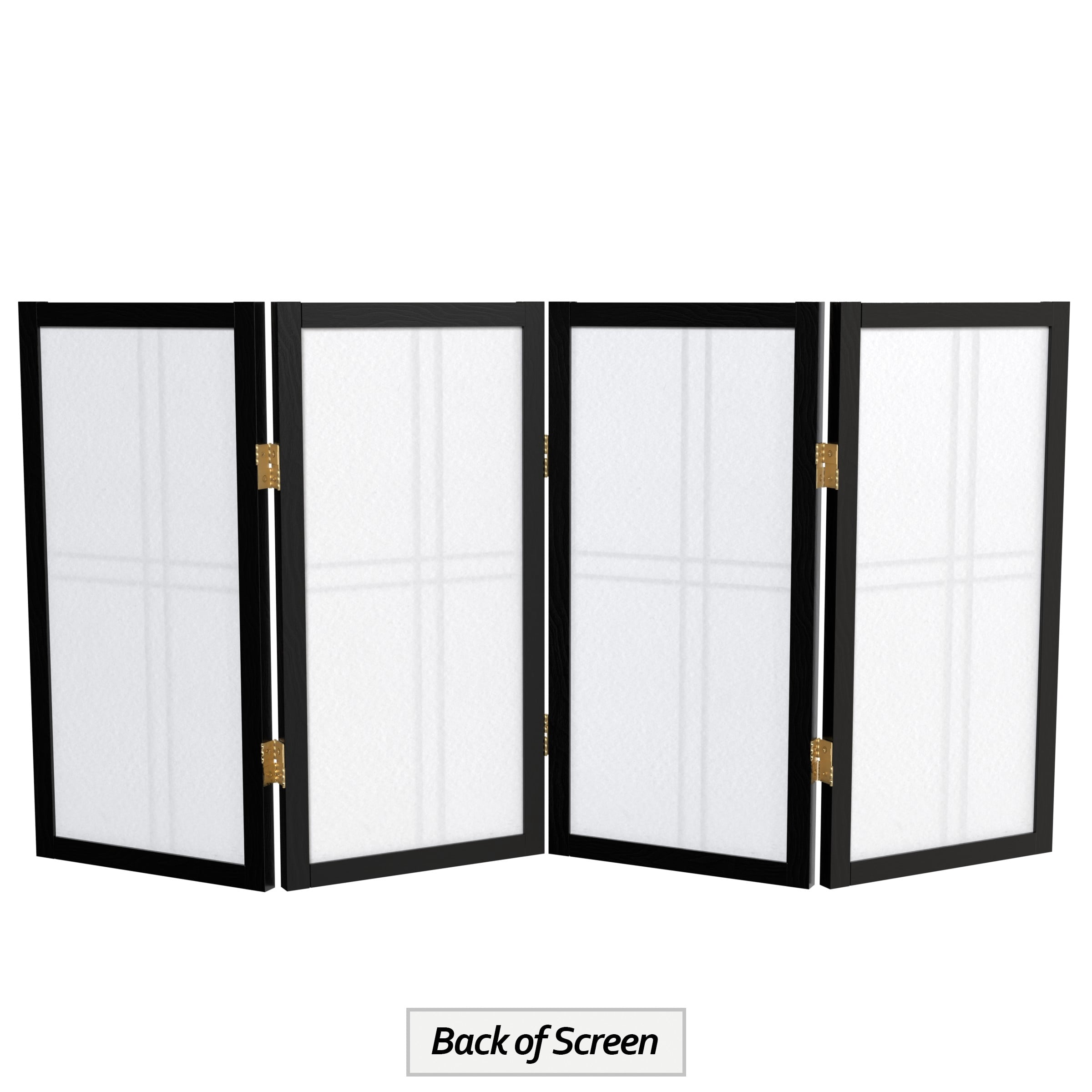 Red Lantern 2 ft. Short Desktop Double Cross Shoji Screen - Black - 4 Panels