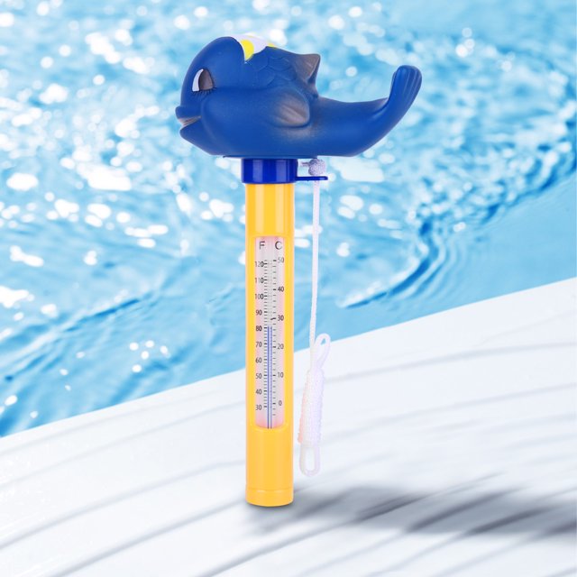 Termómetro De Flotador De Piscina Bebé piscina flotador termómetro dibujos animados portátil niños baño juguete (pequeña ballena azul) Wdftyju Libre de BPA