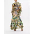 thumbnail image 4 of Women's Printed V-Neck Long Sleeve Puff Sleeve Waist-Cinching Summer New Chiffon Dress, 4 of 9