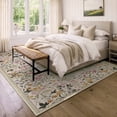 thumbnail image 3 of Wonnitar 8x10 Floral Area Rug for Living Room, Washable Beige Rugs for Bedroom, Soft Low Pile Area Rug, Non-Slip Throw Carpet for Nursery Playroom, 3 of 12