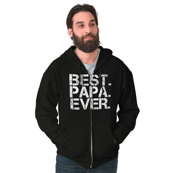 Best Papa Ever Worlds Greatest Dad Zip Hoodie Sweatshirt Men Brisco Brands S