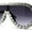 Black Smoke, variant on Maximalist Heavy Rhinestone Iced Plastic Racer Shield Sunglasses Black Smoke