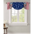 thumbnail image 2 of Tie Up Valance Curtain for Kitchen, Independence Day Daisy Stripes and Stars Rod Pocket Short Curtains Adjustable Tie-Up Shade Valances, Red Blue Window Treatment for Bathroom Living Room Bedroom, 2 of 7