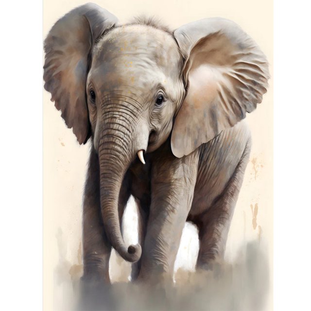 Pintura de diamante 5D DIY Kit de elefante de taladro redondo completo Arte Decoración del hogar (E2441) FLhrweasw Nuevo