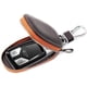 thumbnail image 5 of Funda de cuero genuino para llave de coche, funda para llave remota de coche, funda de cuero genuino para hombre, funda para llave de coche con cremallera (marrón), 5 of 5