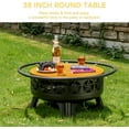 thumbnail image 3 of Verdeluxe 38” Wood Burning Fire Pits for Outside,3-in-1 Fire Pit with Grill, Spark Screen & Fire Poker,Outdoor Firepit Table with Swivel Cooking Grate for Yard BBQ Bonfire Patio Camping (38 inch), 3 of 17