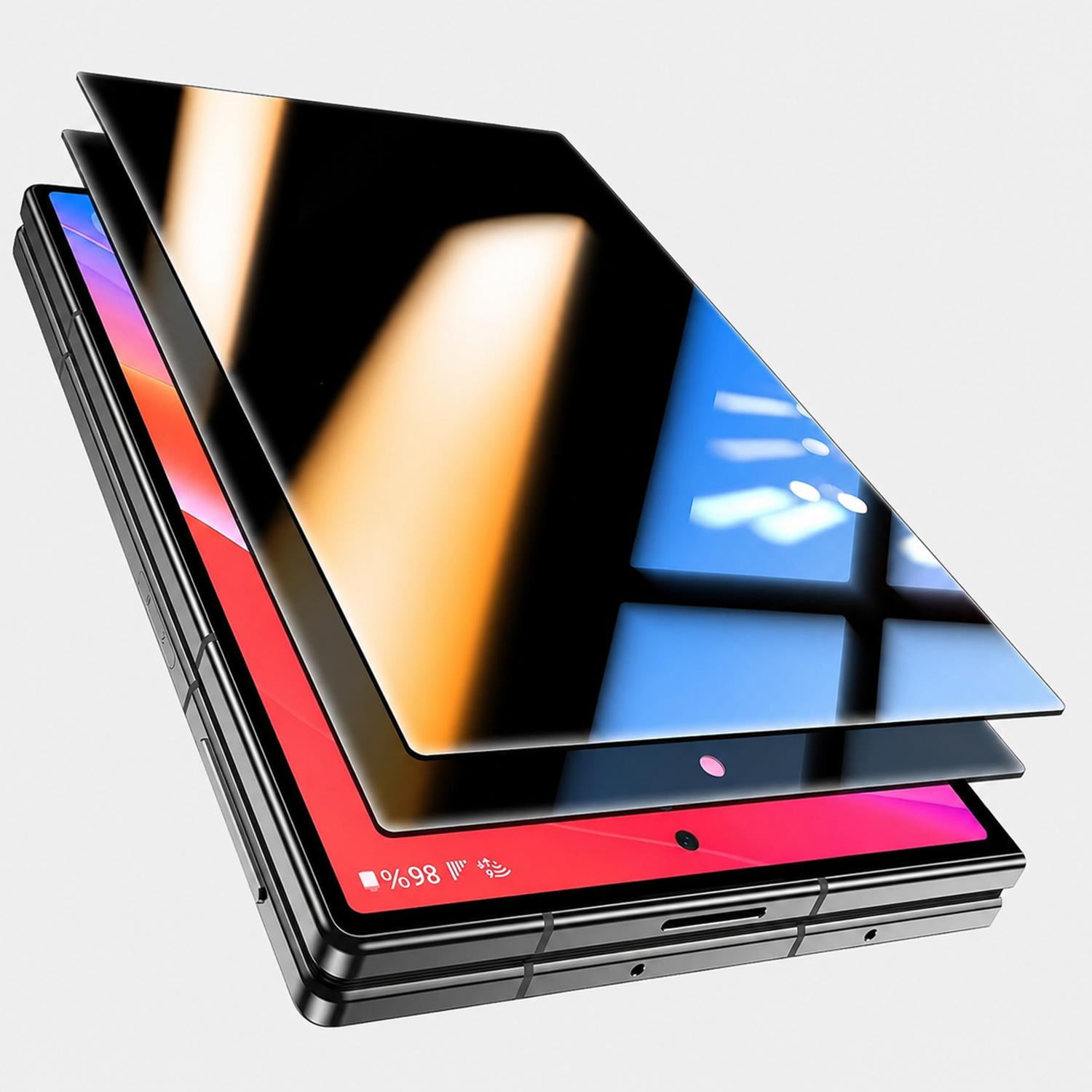 (2 Pack) Privacy Screen Protector for Samsung Galaxy Z Fold 8, 9H Hardness Military Grade Shatterproof HD Tempered Glass for Full Coverage Easy Installation
