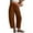 Coffee, variant on Timegard Pants for Women Straight Leg Elastic Waist Cropped Pants Casual Solid Color Trousers Fall Vintage