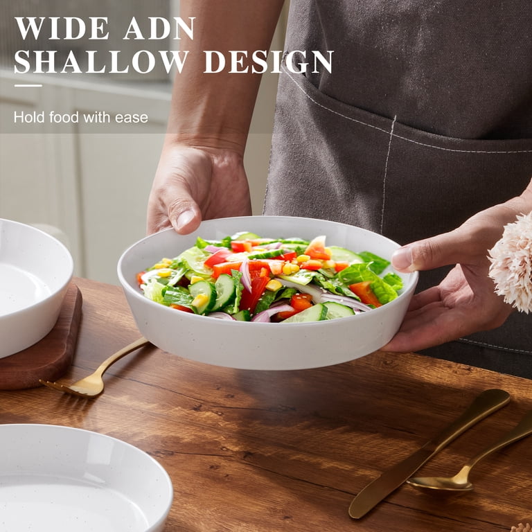 4-Piece Ceramic Pasta Bowls 34oz Speckled photo 4