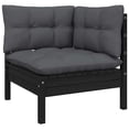 thumbnail image 5 of vidaXL 12 Piece Patio Lounge Set with Cushions Black Solid Pinewood, 5 of 8