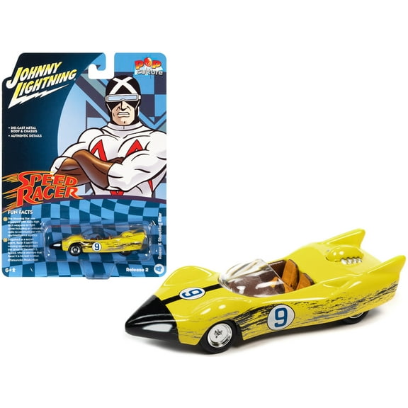 Racer X's Shooting Star (Raced Version) "Speed Racer" (1967) TV Series "Pop Culture" 1/64 Diecast Model Car by Johnny Lightning