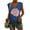 Blue, variant on Women Cap Sleeve Blouses Rose Graphic Tees T-Shirt Casual V Neck Tank Tops Loose Fit Summer Basic Shirts