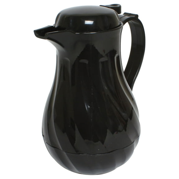 Excellante 20OZ/0.6L swirl double wall insulated beverage server, plastic, BLACK, comes in set