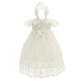 thumbnail image 2 of Robe de Baptême à Manches Courtes en Dentelle Florale pour Bébé Filles Robe Formelle Blanche Taille 3M, 2 of 2