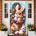 thumbnail image 2 of YWIYIUD 1PC Happy Easter Door Cover Easter Decorations, 71x35 Inch Easter Rabbit Eggs Door Banner Welcome Easter Banner Spring Theme Rabbit Door for Front Door Wall Indoor Outdoor Home Decor, 2 of 7