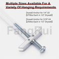 thumbnail image 3 of For Drywall Anchor With Bolt, Heavy Duty Hollow Drywall Anchor Kit,42pcs, 3 of 5
