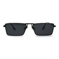 thumbnail image 1 of Luxurious Narrow Rectangular Metal Rim High Temple Sunglasses All Black, 1 of 3
