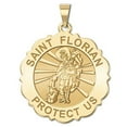 thumbnail image 2 of Picturesongold.Com Saint Florian Scalloped Religious Necklace Pendants Female-1" Sterling Silver, 2 of 4