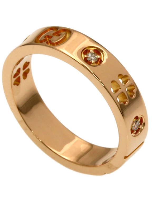 Pre-Owned Gucci Icon Amor Forever Diamond Ring #8, 18K Pink Gold, Women's.