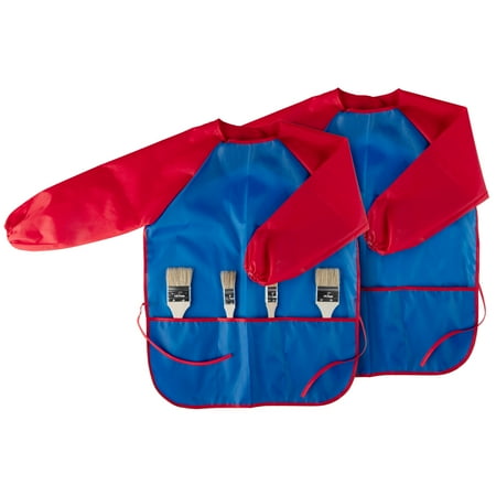 Hello Hobby Reusable Kids Smock 2 Pack, Blue & Red, Child Unisex, Crafting & Painting, Youth Medium