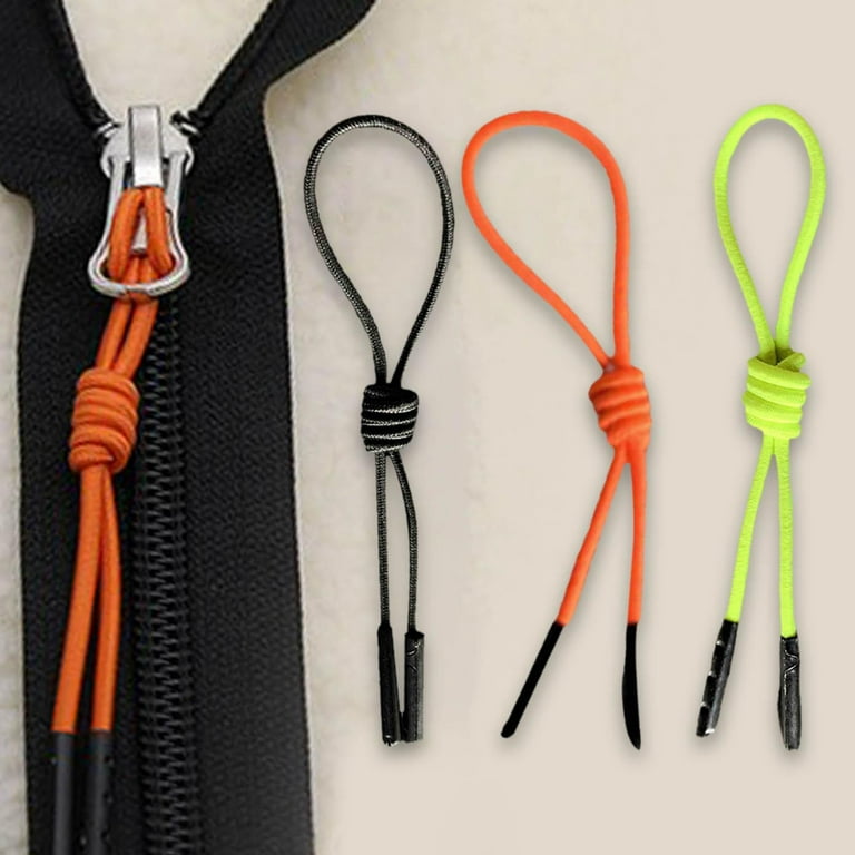 Premium Zipper Pull Replacement, 10PCS Zipper Tab Tags Cord Extension Fixer  for Luggage, Backpacks, Jackets, Purses, Handbags , Orange