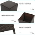 thumbnail image 4 of JOIVI Outdoor Wicker Side Table, All-weather Rattan Small Storage Box End Table, Square Resin Coffee Table with Iron Frame, Brown, 4 of 8
