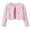 Pink 02, variant on Girl's Bolero Shrug Cardigan Sweaters with Bows Long Sleeve One-button Knit Cardigans Soft Dress Cover Ups