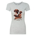 thumbnail image 2 of If It's Not a Dachshund It's Just a Dog Gift | Womens Dog Lover Slim Fit Junior Tee, Heather Grey, Small, 2 of 3