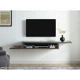 thumbnail image 3 of Asymmetrical Wall Mounted Wood TV Console Entertainment Center 60-inch Brown, 3 of 5