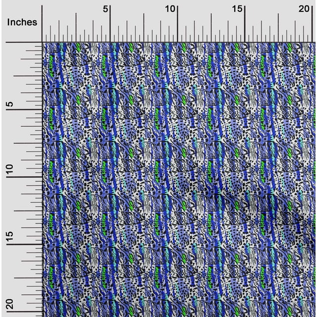 oneOone Polyester Spandex Medium Blue Fabric Animal Skin Craft Projects Decor Fabric Printed By The Yard 56 Inch Wide-XWB