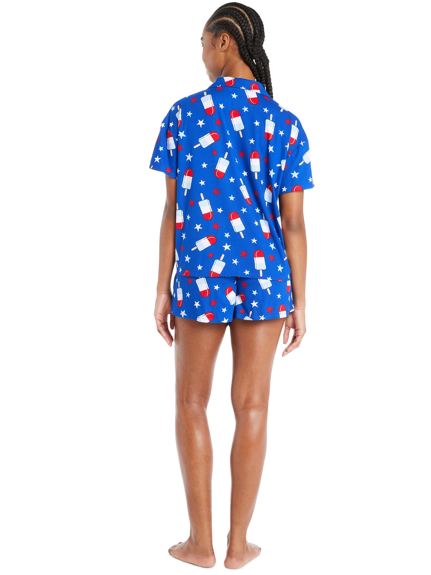 Way to Celebrate Women’s Americana Shorty Pajama Set, 2-Piece, Sizes XS to 3X