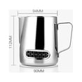 thumbnail image 3 of Jarra espumosa Irfora Jarra para vaporizar café expreso Jarra para espuma de leche expreso de acero inoxidable con termómetro Taza para espuma de café y leche Jarra para vaporizar café Jarra para bar Irfora Jarra espumosa, 3 of 7