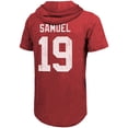 thumbnail image 3 of Men's Majestic Threads Deebo Samuel Scarlet San Francisco 49ers Player Name & Number Tri-Blend Slim Fit Hoodie T-Shirt, 3 of 3