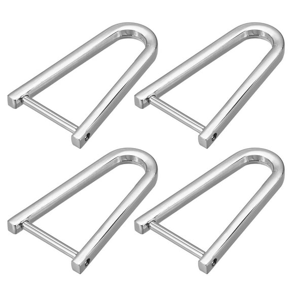 Uxcell D-Rings Screw in Shackle, 4Pack 50mm Horseshoe U Shape D Ring for Bag DIY, Silver
