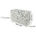 thumbnail image 2 of 1 Pc Women Portable Printed Heart Makeup Bag for Travel Vacation Wedding Gray PU, 2 of 4