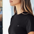 thumbnail image 5 of Dalix Lil Smile Cropped Tee Lightweight High Waisted Short Sleeve Summer Shirt Womens in Black S Small, 5 of 5