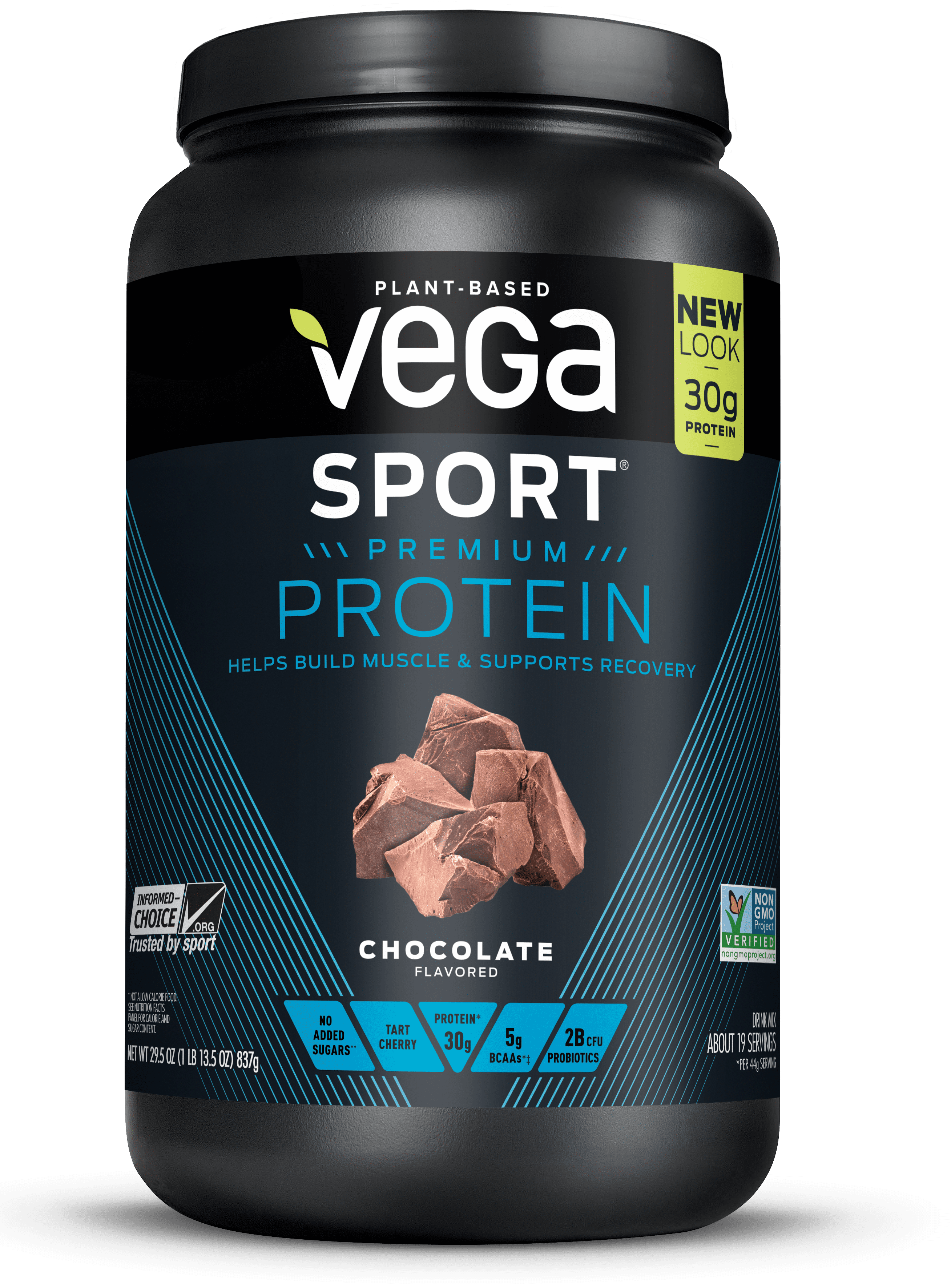Vega Sport Premium Plant Protein Powder, Chocolate, 30g Protein, 1.8lb