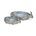thumbnail image 2 of Contemporary Home Living Set of 2 Gray Handmade Galvanized Farmhouse Cow Planters 13.5", 2 of 5