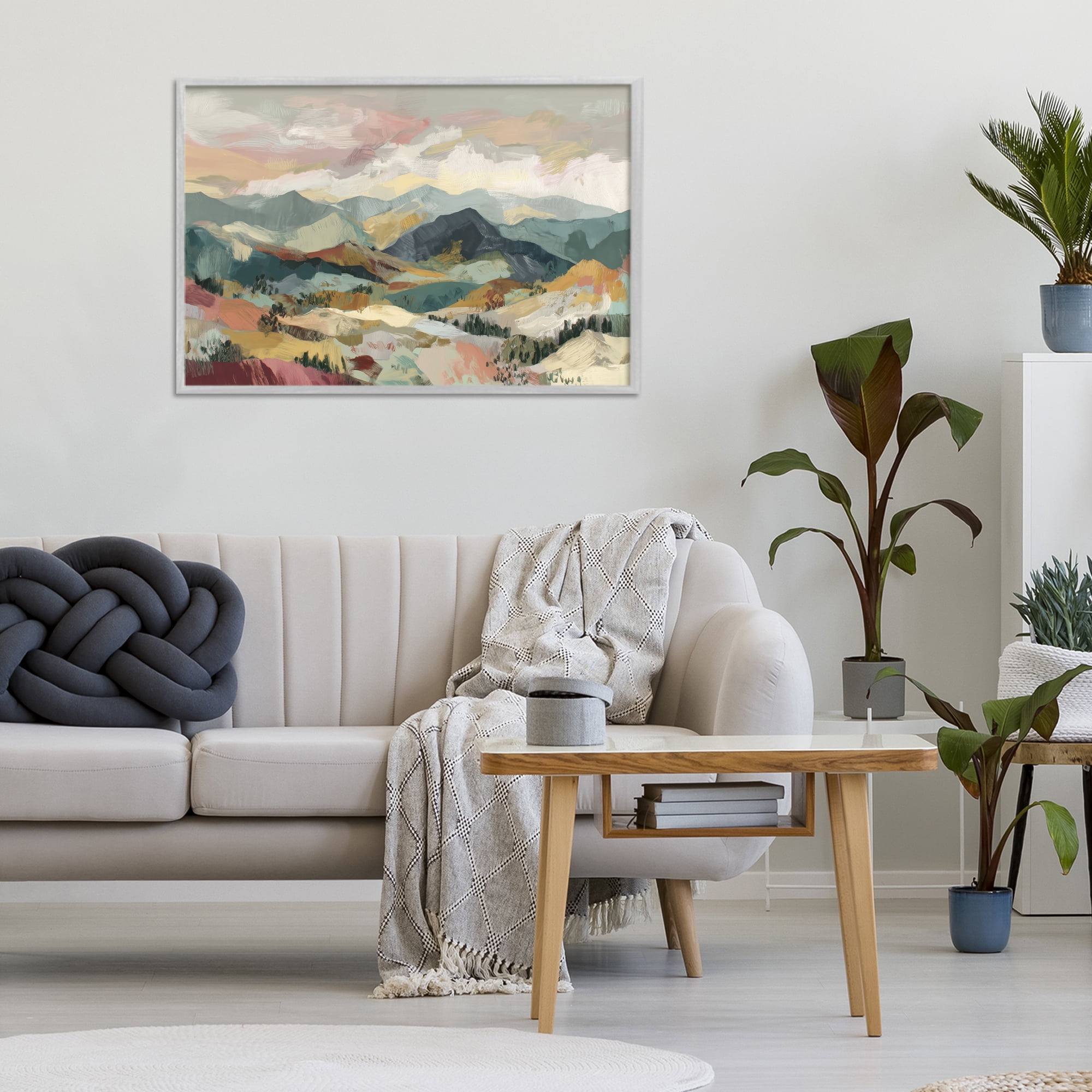 Stupell Industries Mountain Valley Vista Gray Framed Giclee Art, design by Chromatic Storm Studio