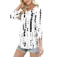 thumbnail image 4 of Vetsdori 3/4 Sleeve Tops for Women Tunic Plus Size Pullover Graphic,Button up Summer Lightweight Juniors Blouses Trendy, 4 of 7