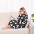 thumbnail image 4 of Paw Prints and Bones Blanket Hoodies for Kids 6-13YR Oversize Wearable Blanket Hoodies for Boys Girls Teens, 4 of 7