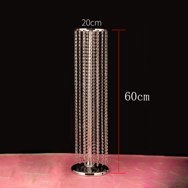 Florero exquisito con forma de giro, soporte de mesa de boda de plata dorada, centro de mesa de cristal de plomo para decoración de fiestas y eventos
