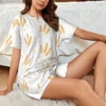thumbnail image 4 of Sikiie Wheat Womens Pajama Sets Short Sleeve Top With Pants Sleepwear 2 Piece Lounge SetMedium, 4 of 6