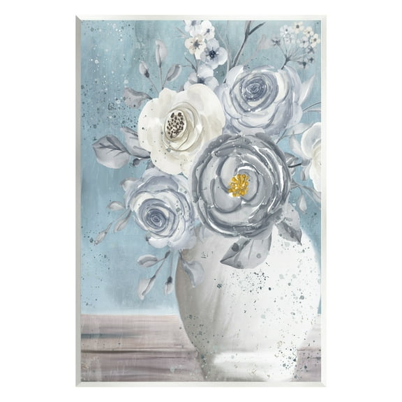 Stupell Industries Speckled Flower Arrangement Vase Varied Full Blooms Painting Unframed Art Print Wall Art, Design by Kim Allen