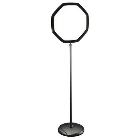MasterVision® Octagon Easy Clean Non-Magnetic Dry-Erase Whiteboard Sign Stand, 65" x 15 3/4", Steel Frame With Black Finish