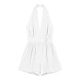 thumbnail image 7 of FAHUOMU Women's Rompers Halter Neck Sleeveless Summer Outfits Solid Color Lightweight Breathable Casual Jumpsuits Overalls, 7 of 7
