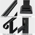 thumbnail image 4 of 3 Step Handrails for Outdoor Steps, Wrought Iron Stair Railing Fits 1 to 3 Steps, Metal Hand Rail with Installation Kit, Staircase Handrails for Concrete, Porch, Deck, Exterior Steps, Black, 4 of 9