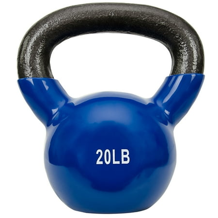 Sunny Health & Fitness 20 LB Kettlebell Vinyl Coated Weight for Full Body Workout, Squats, Strength, and Core Training - NO. 066-20