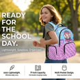 thumbnail image 6 of Kuiaobaty Baseball Print Backpack for Girls 8-12 Ice Cream Print Backpack with Padded Strap 17 Inch Bookbag Daypack for School, Purple, 6 of 7